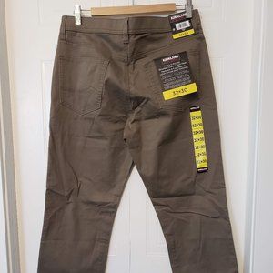 NWT Kirkland Beige Cotton Twill Pant, Size 32 X 30